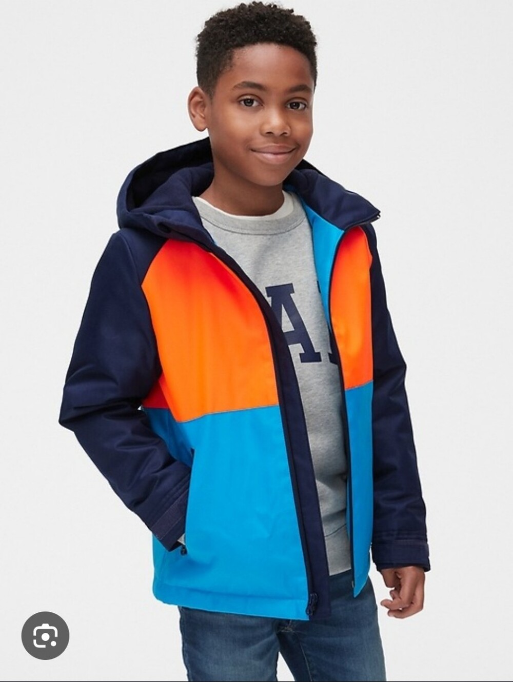 GAP Kids Colorblock Board Jacket- Navy, Orange & Turquoise